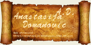 Anastasija Domanović vizit kartica